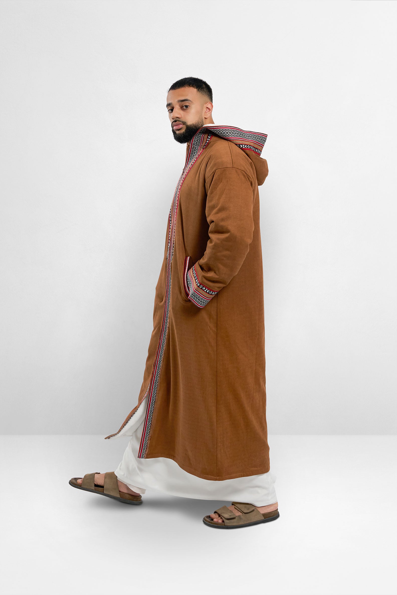 Premium Heritage Hooded Farwa Camel Brown