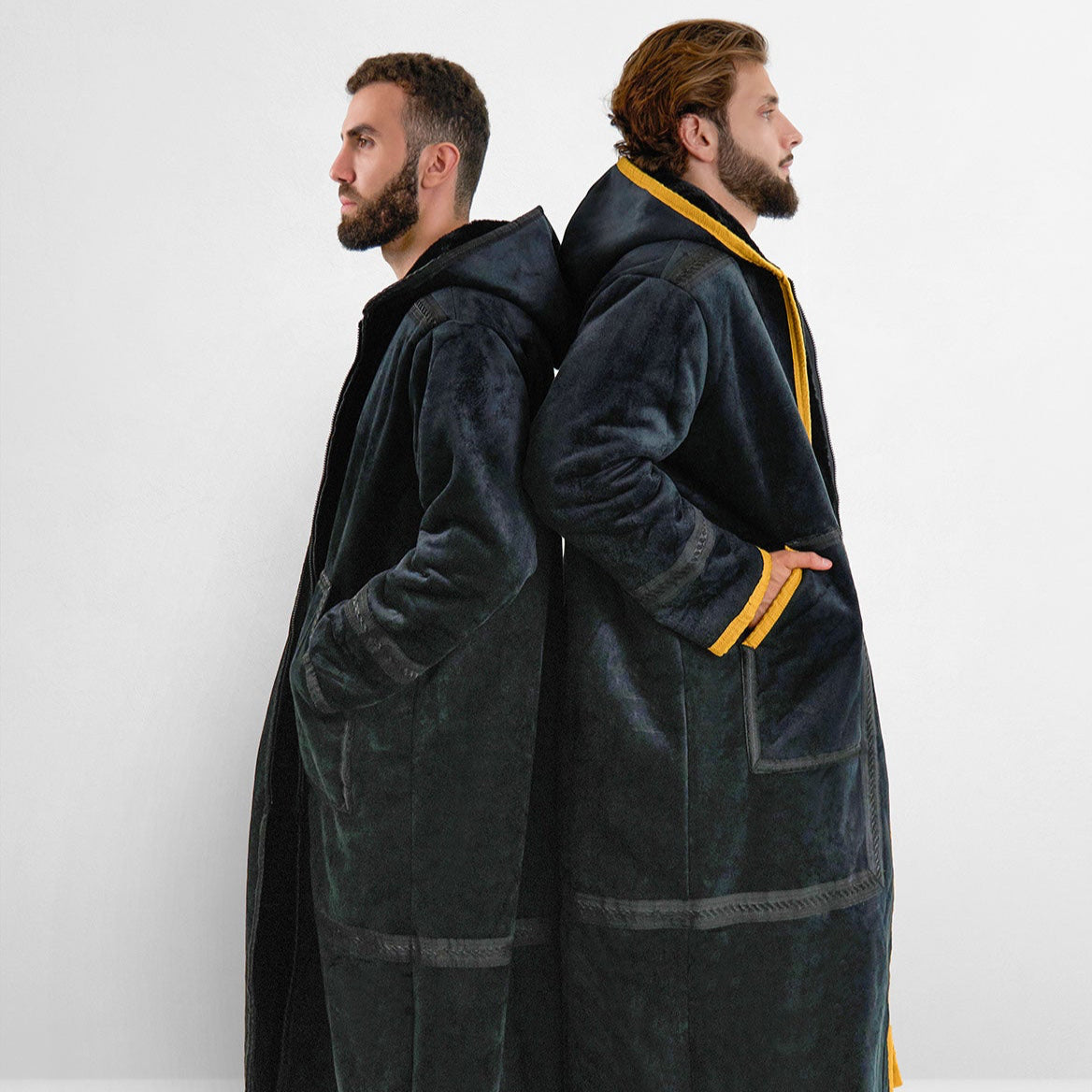 Wayu☆miffewWOOL HOODED DOWNCOAT Original Hooded Farwa Onyx Black – The Numad