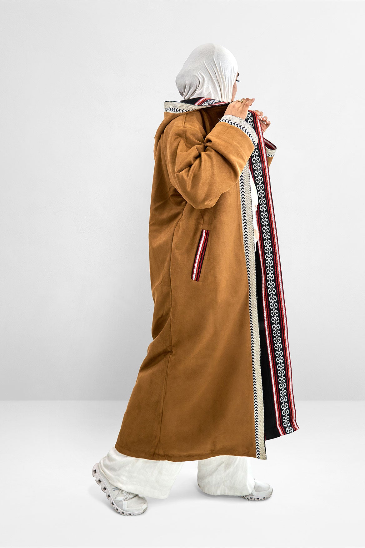 Premium Reversible Farwa Black/Camel Brown