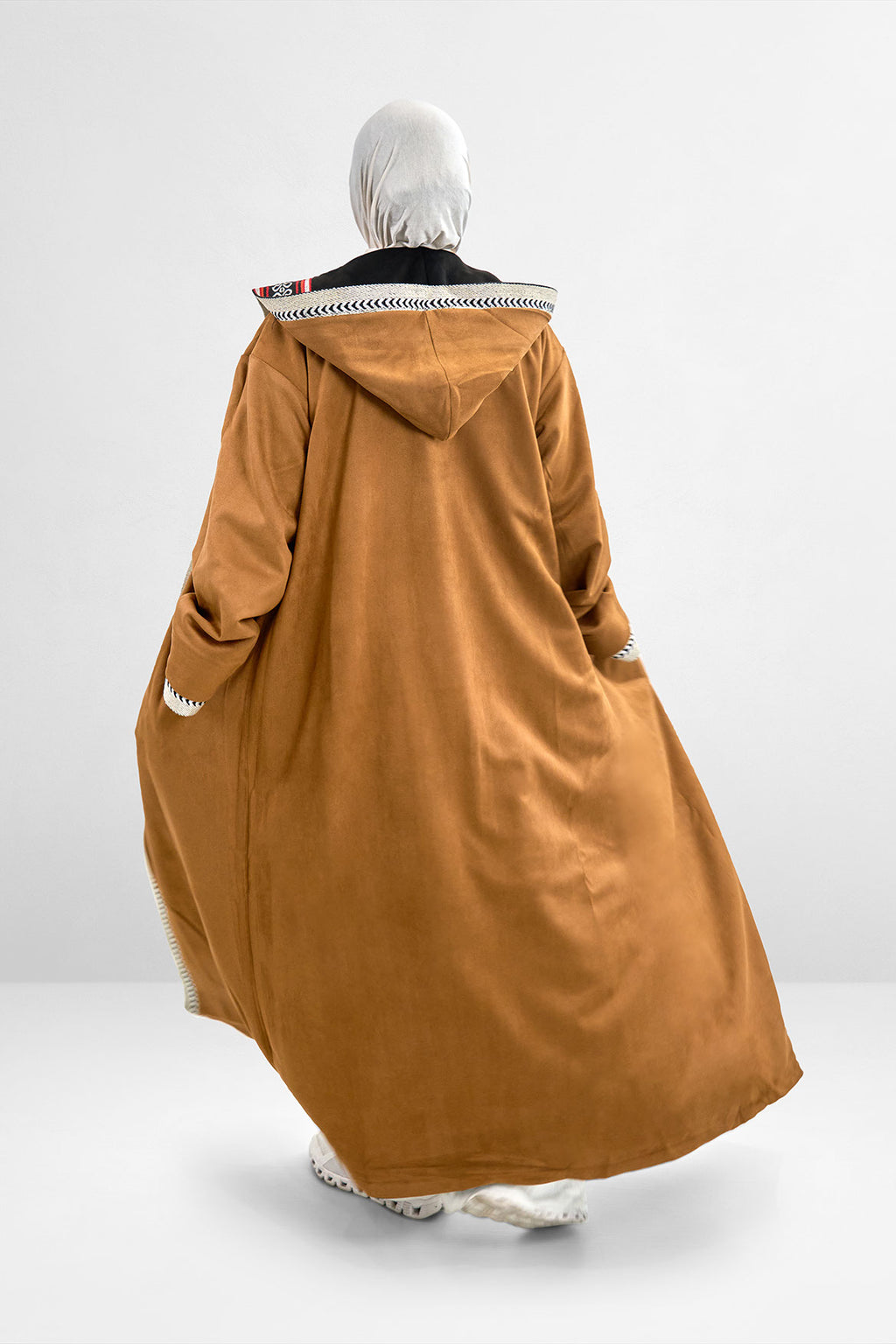 Premium Reversible Farwa Black/Camel Brown