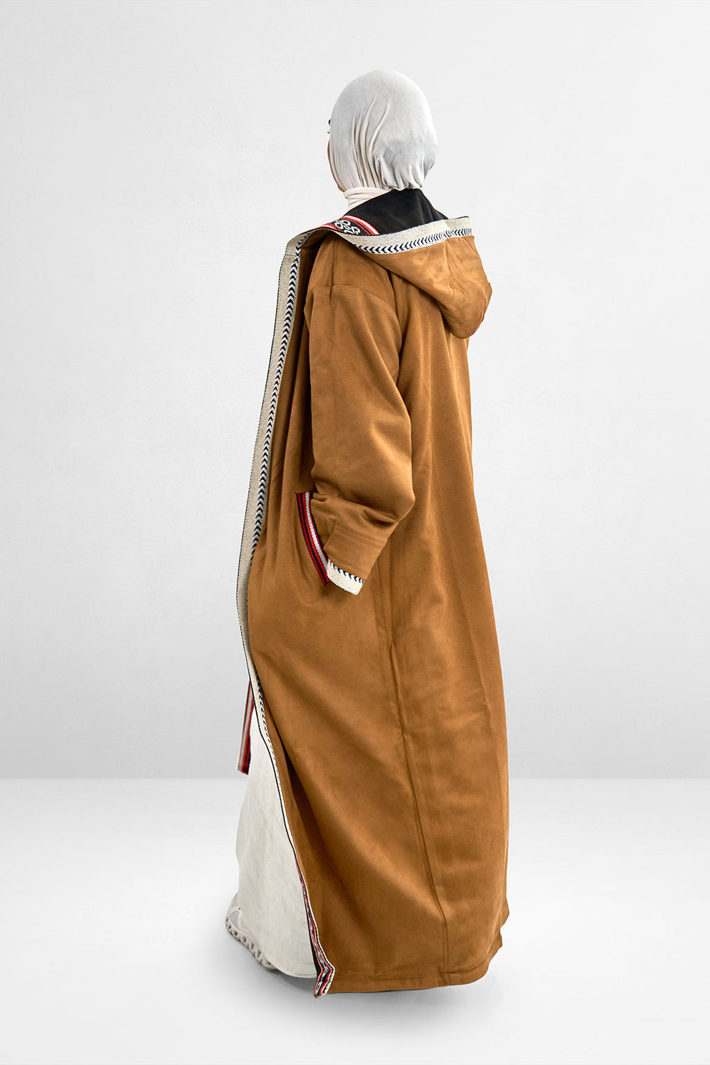 Premium Reversible Farwa Black/Camel Brown