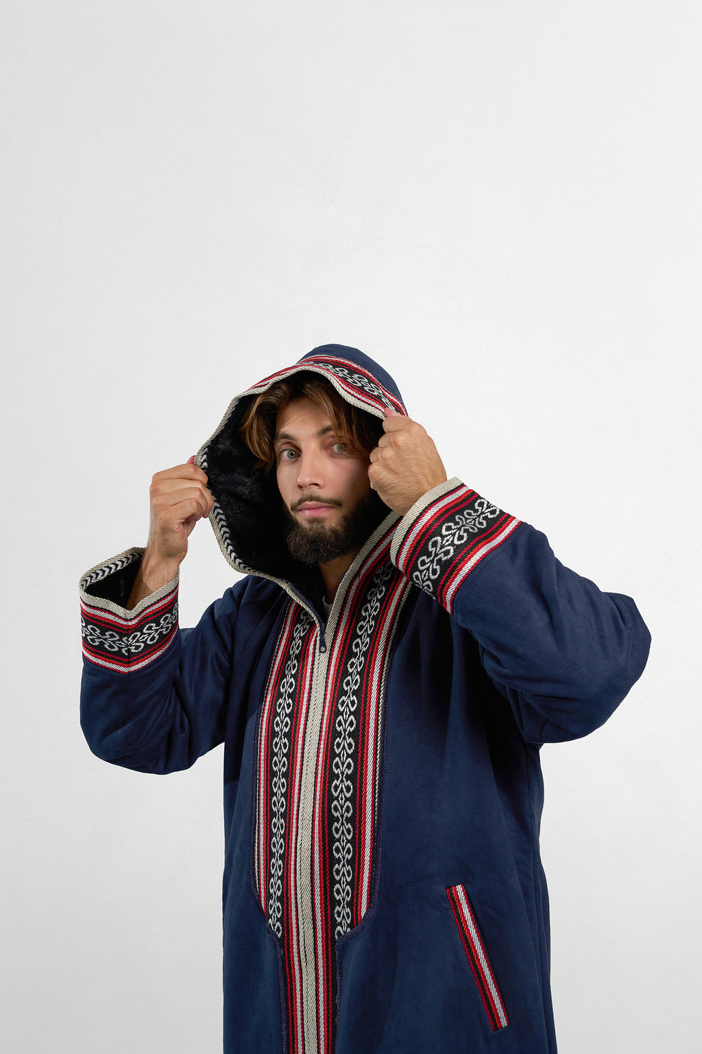 Premium Heritage Hooded Farwa Azure Blue