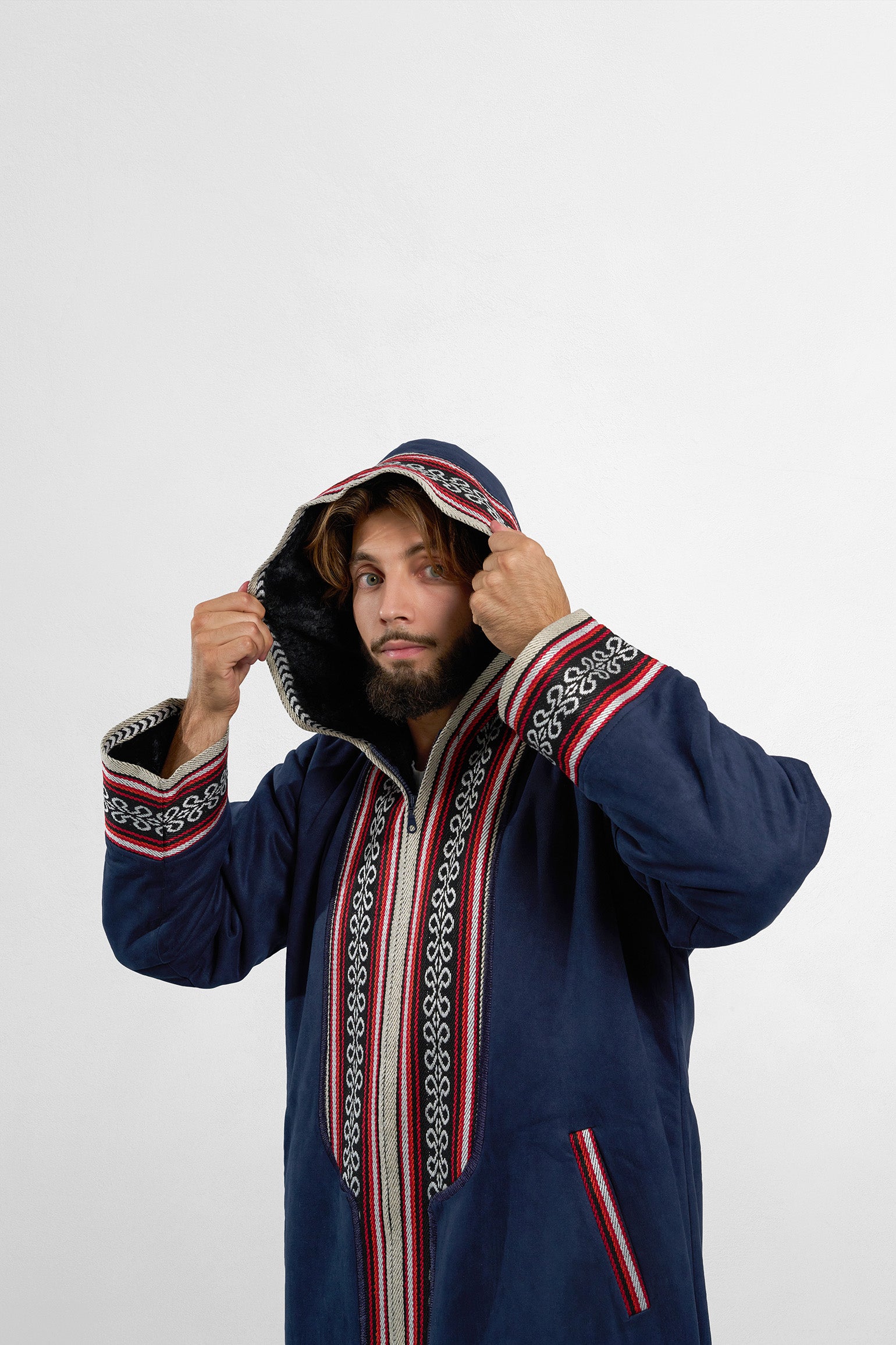 Premium Heritage Hooded Farwa Azure Blue