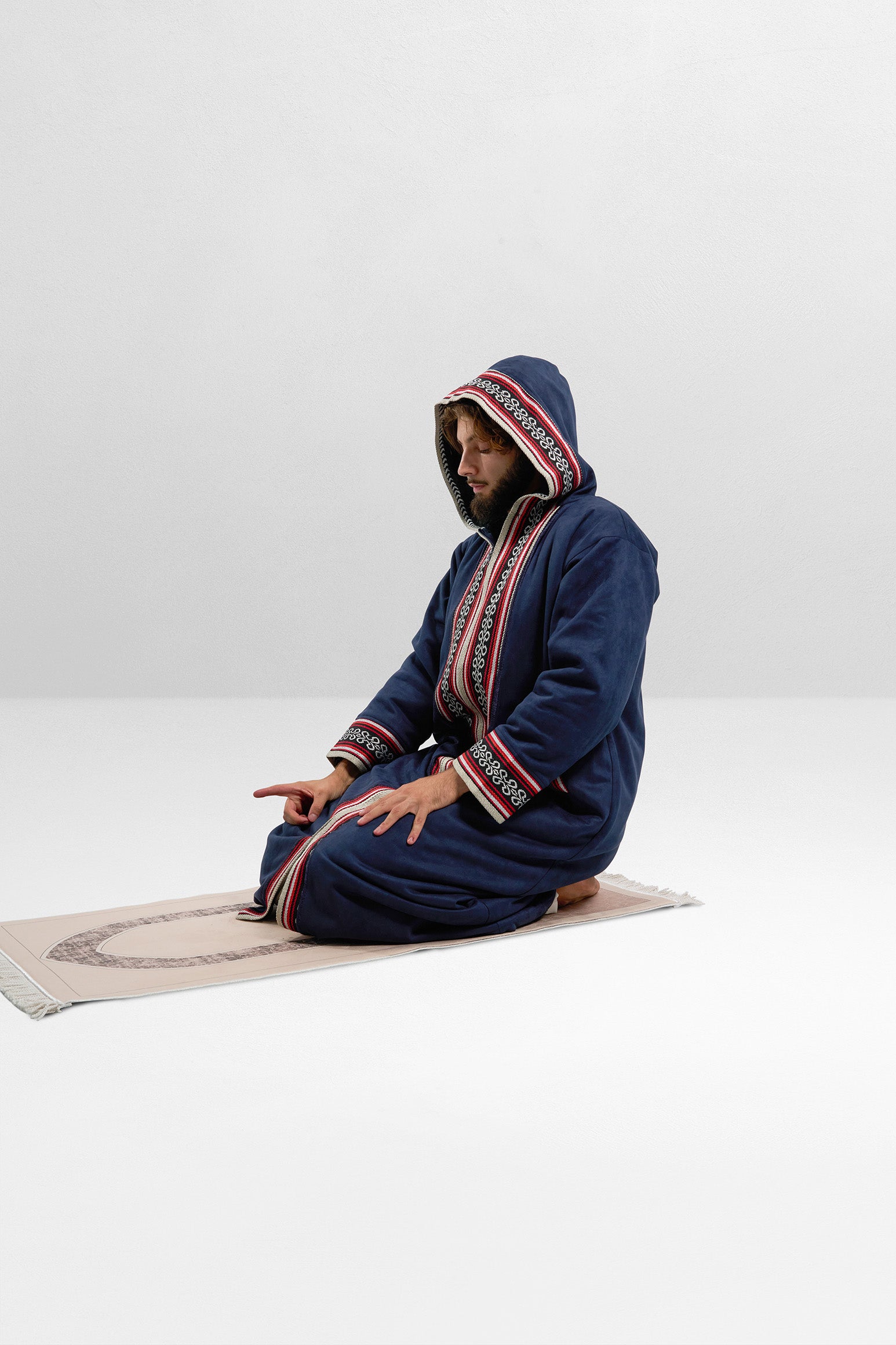 Premium Heritage Hooded Farwa Azure Blue