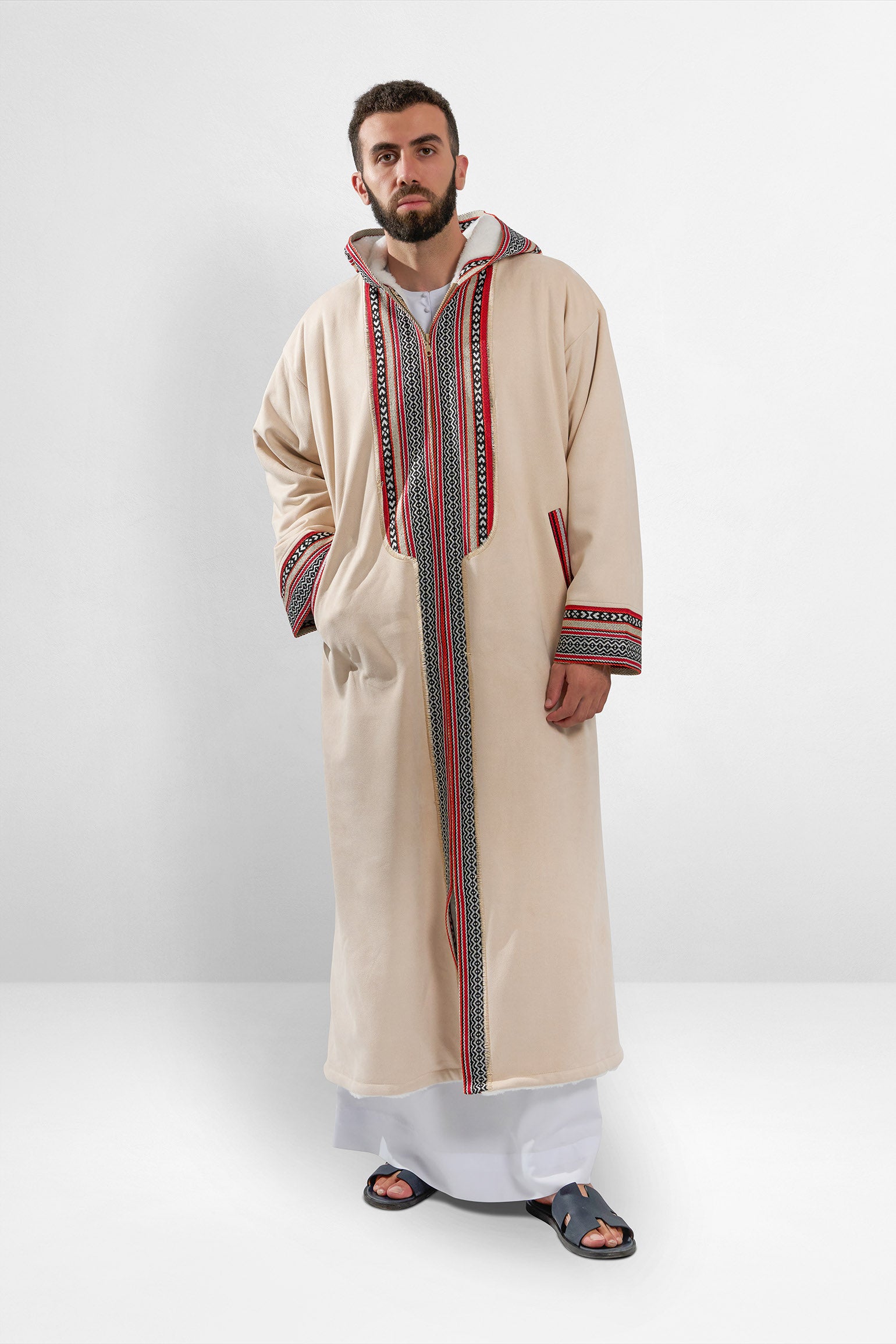 Premium Heritage Hooded Farwa Cream