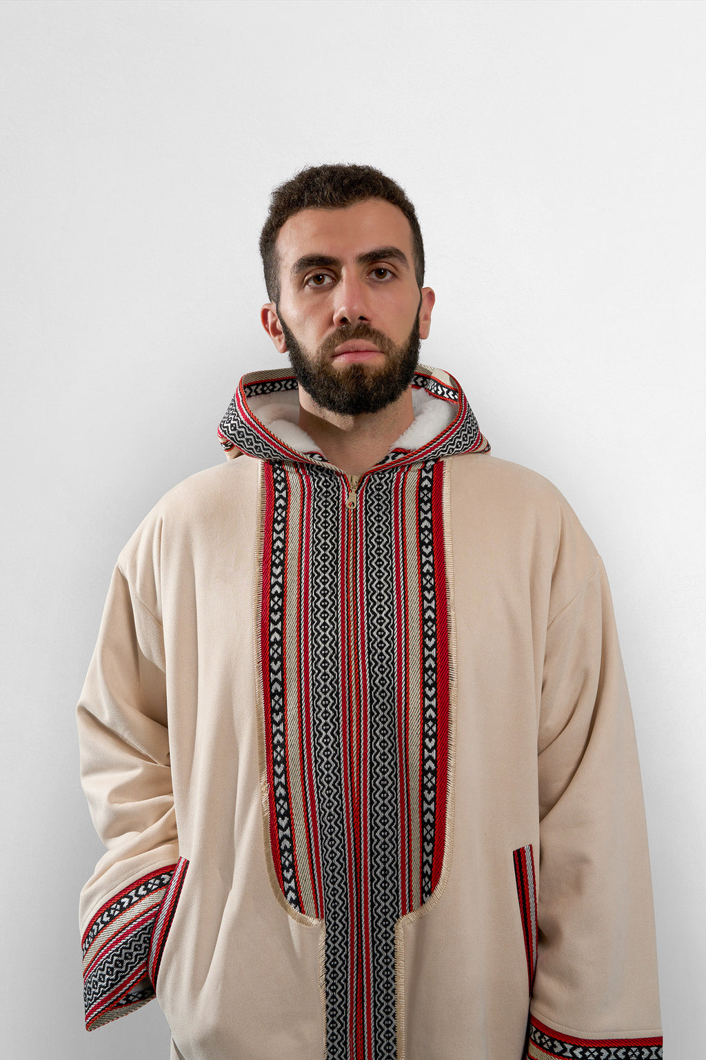 Premium Heritage Hooded Farwa Cream