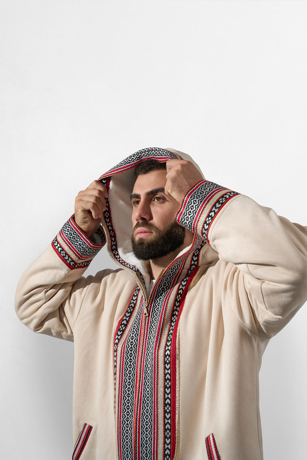 Premium Heritage Hooded Farwa Cream