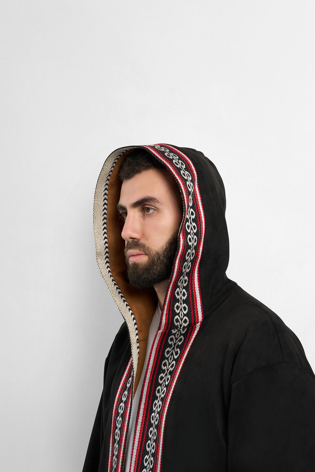 Premium Reversible Farwa Black/Camel Brown