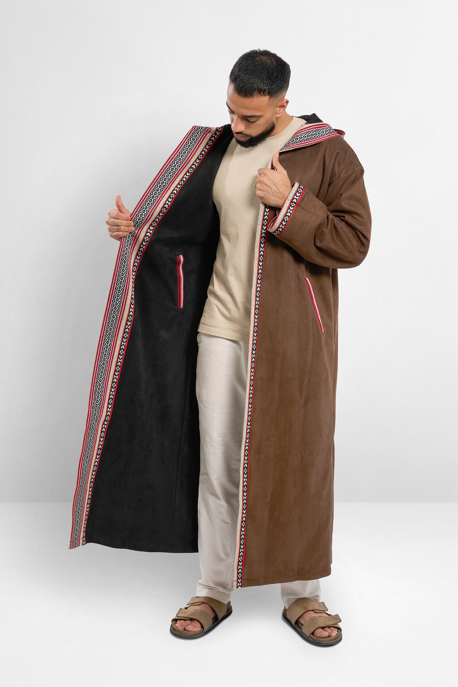 Premium Reversible Farwa Black/Dark Brown