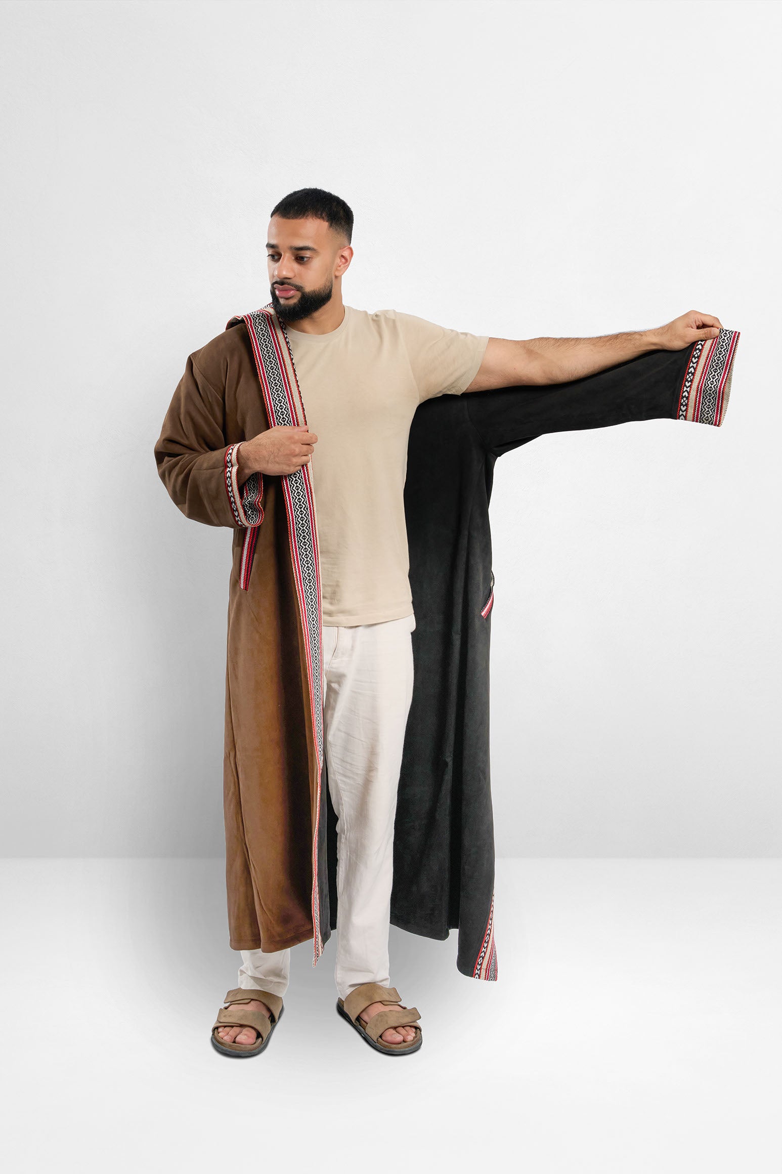 Premium Reversible Farwa Black/Dark Brown