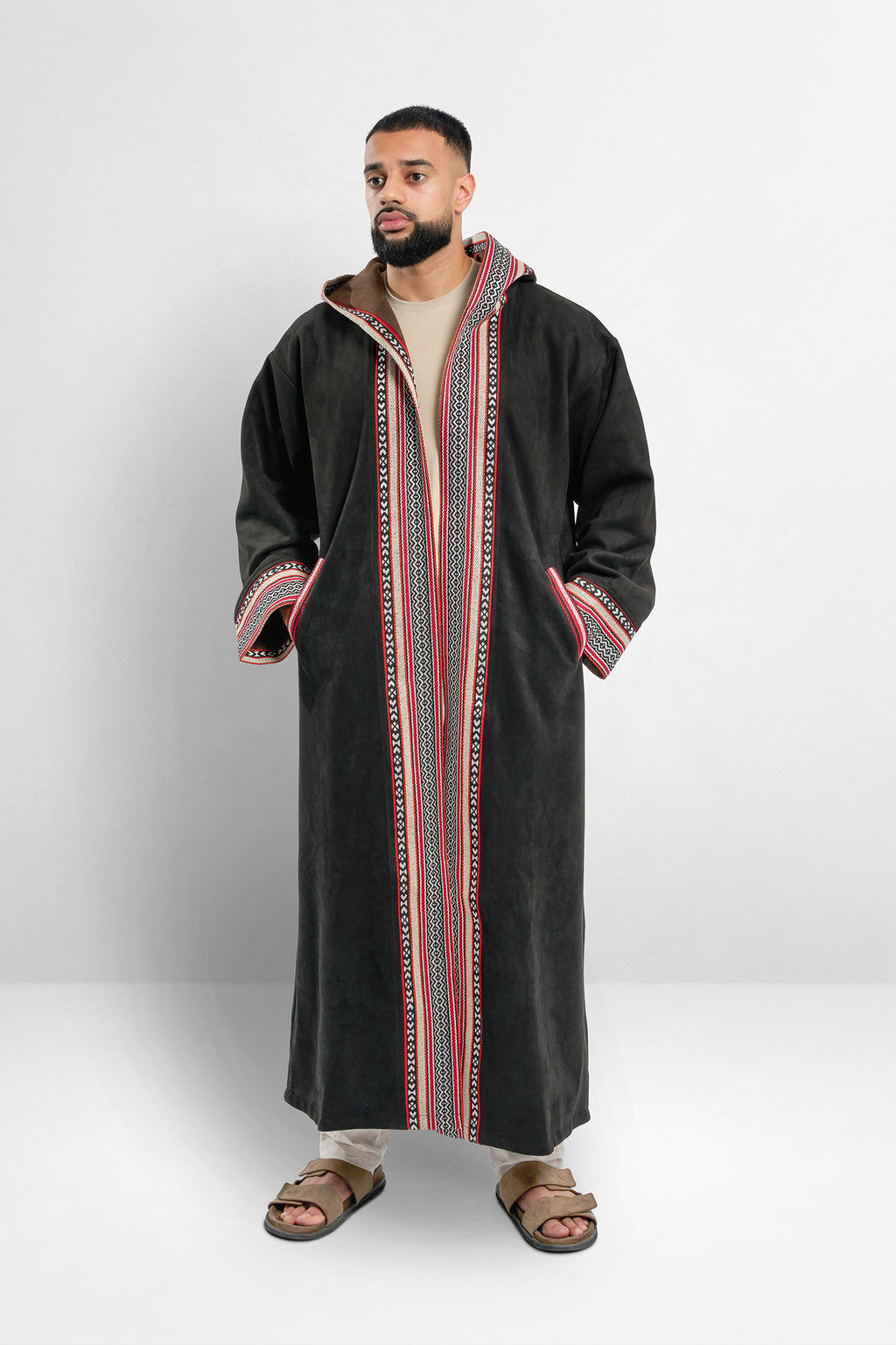 Premium Reversible Farwa Black/Dark Brown