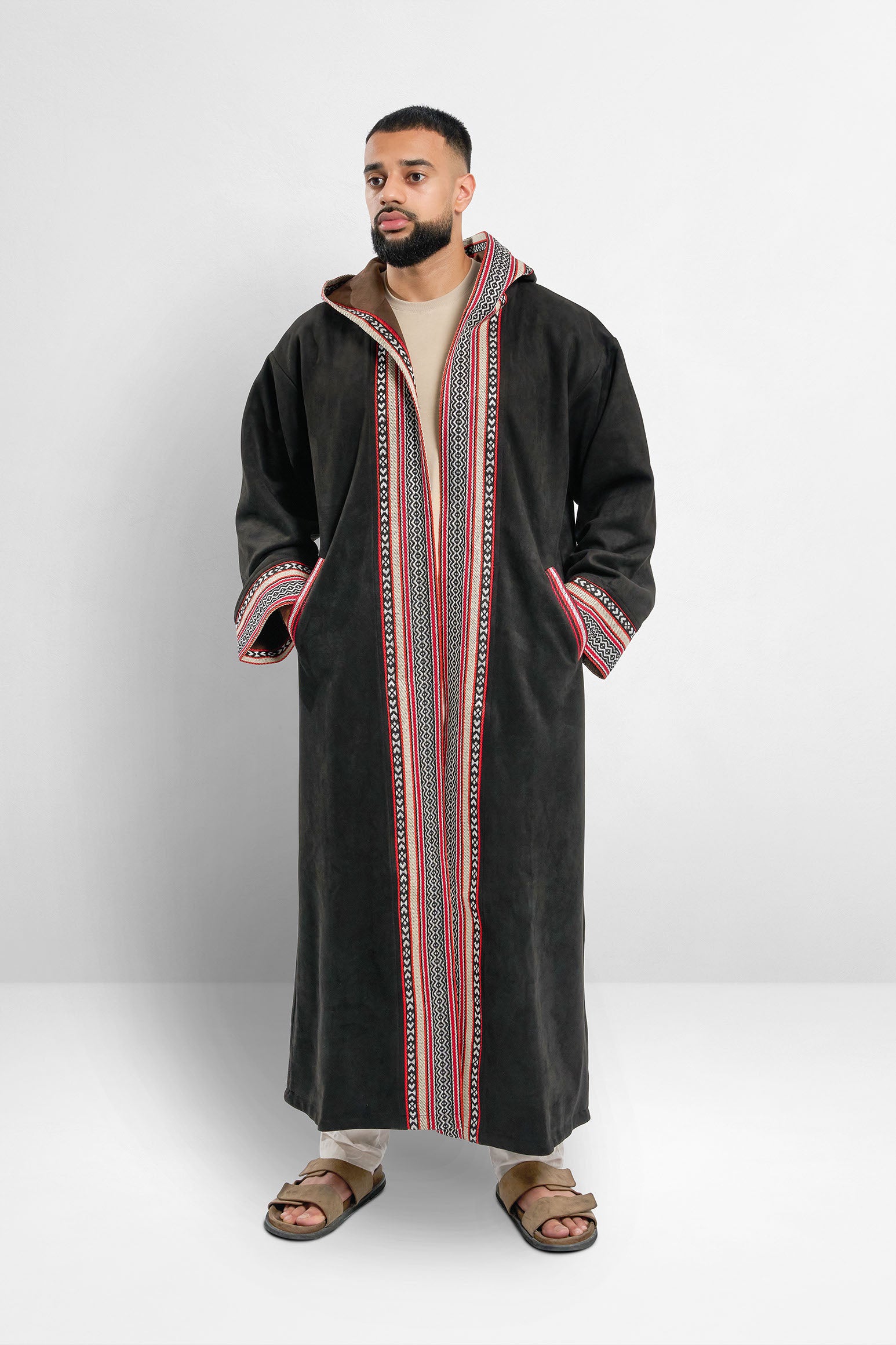 Premium Reversible Farwa Black/Dark Brown