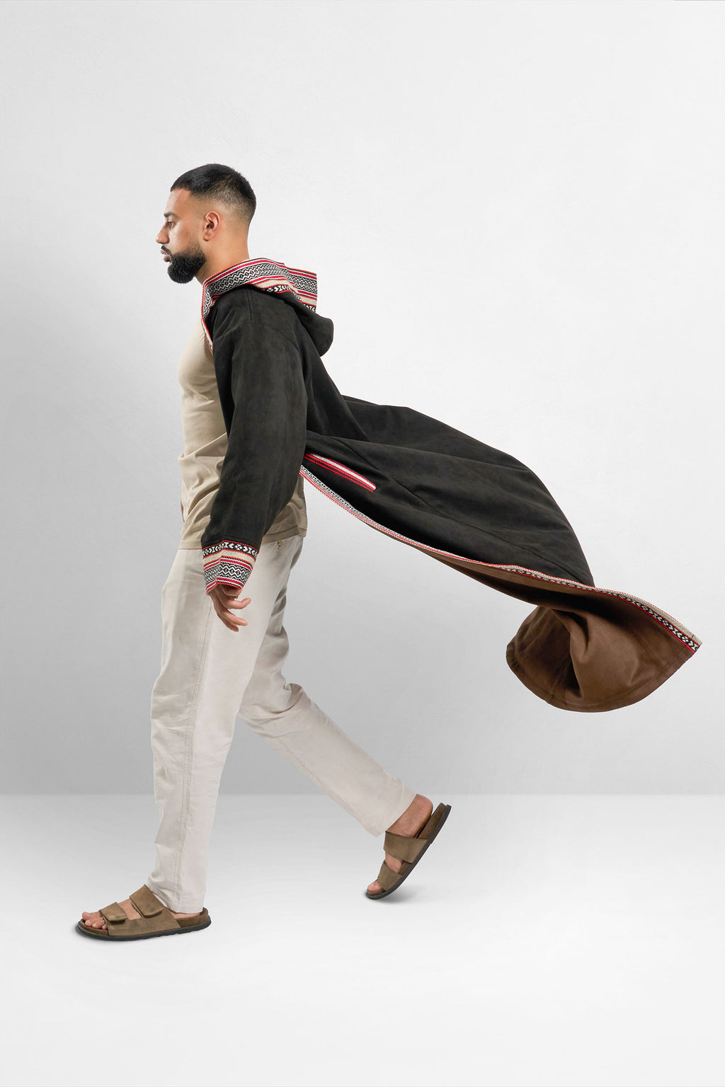 Premium Reversible Farwa Black/Dark Brown